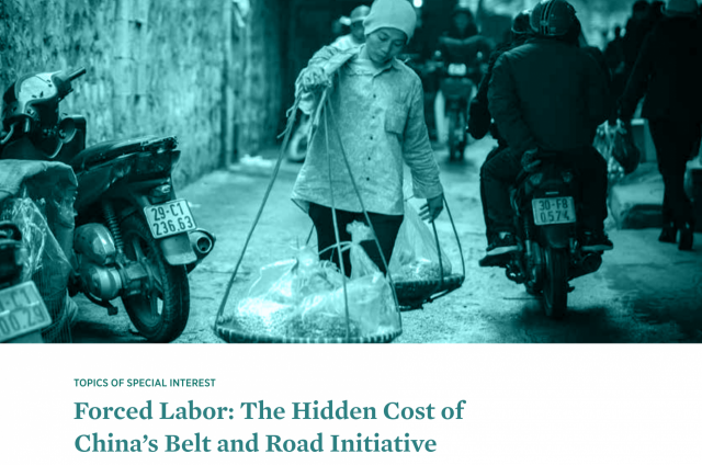 중국의 일대일로(一帶一路) 프로젝트의 강제 노동 문제를 다룬 '2022 인신매매 보고서'. 미 국무부 홈페이지 캡처