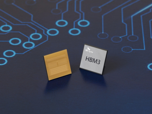 SK하이닉스가 업계 최초로 개발한 HBM3 D램. 사진=SK하이닉스