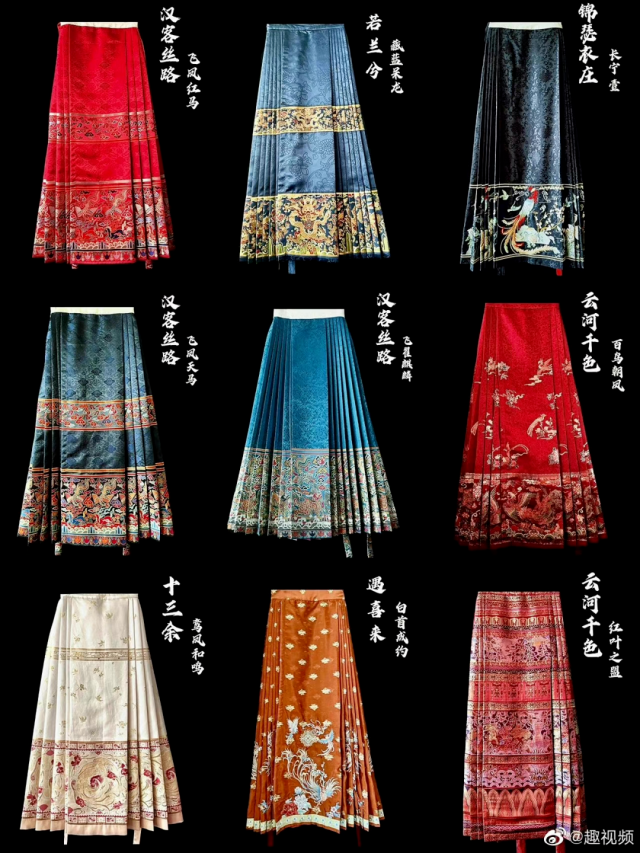 중국인들이 디올에서 모방했다고 주장하는 중국 명·청대 한족 여성들의 전통의상인 마멘췬(馬面裙). 웨이보 캡쳐