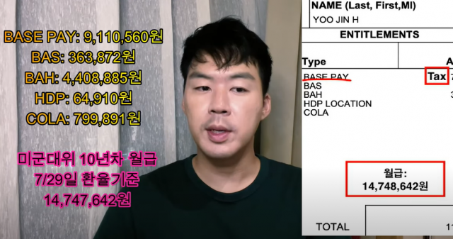 ‘나는 솔로’ 6기 영수(가명)가 10년 차 미군 대위로 알려진 가운데 월급이 1400만 원대임을 공개해 화제를 모았다. 유튜브 캡처