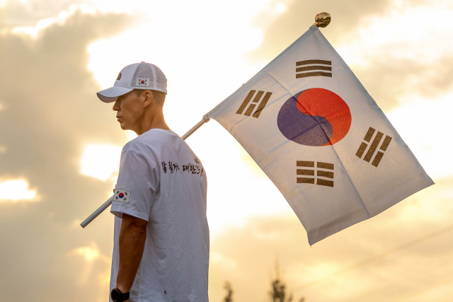 광복절 81.5km 완주에 도전하는 가수 션. 사진제공=GS칼텍스