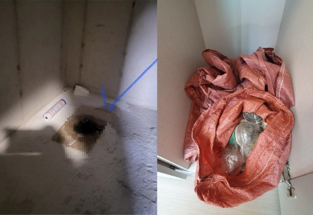 입주가 예정된 부산의 한 신축 아파트 사전점검에서 인분과 쓰레기가 발견된 모습. 온라인 커뮤니티 캡처
