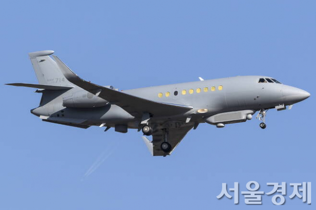 대한민국 공군의 전자정찰기 '백두'의 비행 모습. 사진제공=대한항공