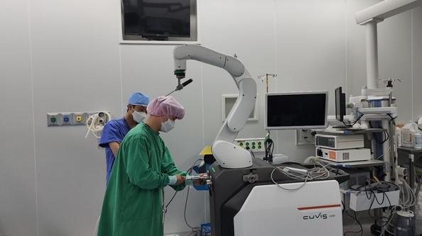 명지병원에 공급 된 인공관절 수술로봇 '큐비스-조인트'. 사진 제공=큐렉소