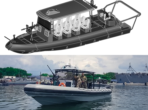 사진 설명. 필리핀에 수출한 CARBON PATROL RIB 1200 고속단정