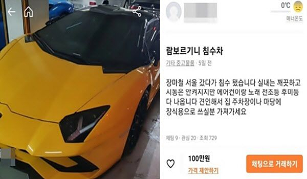 '람보르기니 침수차 100만원'…진짜 주인 등장 '대반전'