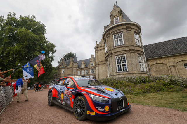 '2022 월드랠리챔피언십' 벨기에 랠리에 참가한 현대차 'i20 N Rally1 하이브리드' 경주차. 사진 제공=현대차