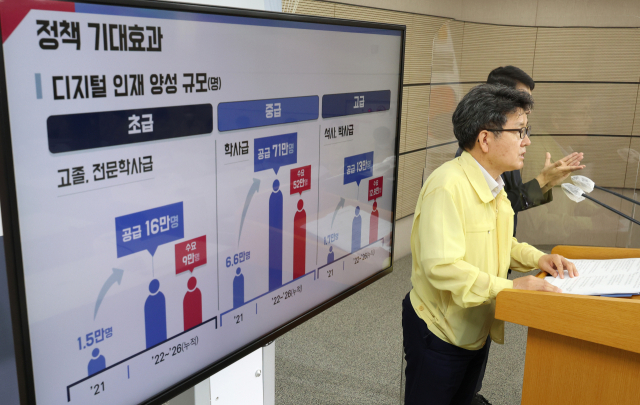 오석환 교육부 기획조정실장이 22일 세종시 정부세종청사에서 디지털 인재 양성 종합 방안을 브리핑하고 있다. 세종=연합뉴스