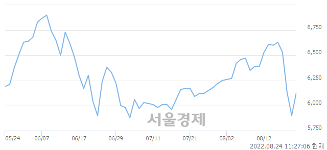 <코>로체시스템즈, 전일 대비 9.66% 상승.. 일일회전율은 1.56% 기록