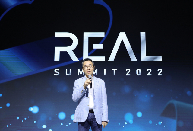 황성우 삼성SDS 대표이사가 30일 'REAL Summit(리얼 서밋) 2022'에서 환영사를 하고 있다. 사진제공=삼성SDS