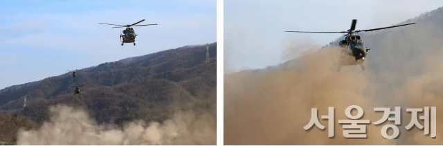 육군 기동헬기 수리온이 공중강습작전을 위해 이륙하는 모습. 해당 사진은 이번 충돌사고와는 관계 없음. 사진제공=육군