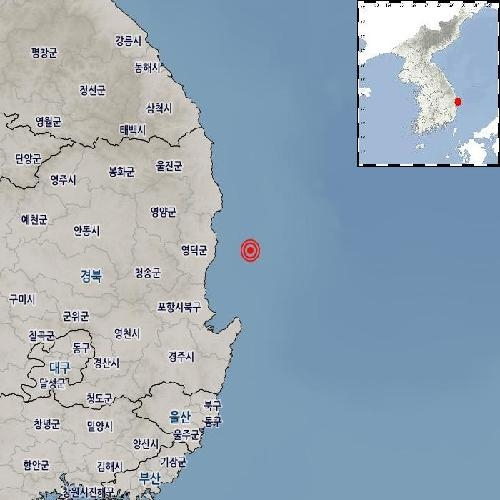 경북 영덕군 부근 해역 지진 발생 지역/자료 제공=기상청