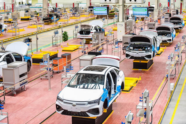 중국 자동차 공장의 생산 라인. 바이두