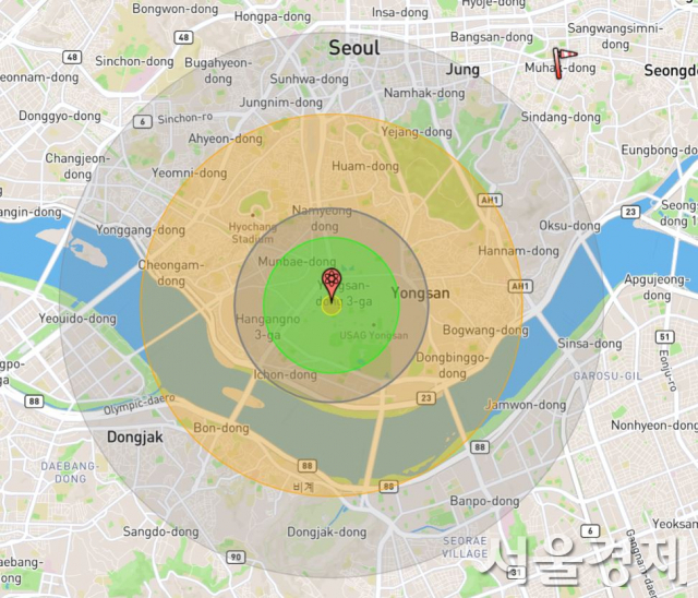 [단독] '北 전술핵, 용산서 터지면 최대 31만명 사상' …10kt 핵공격 시뮬레이션 해보니 | 서울경제