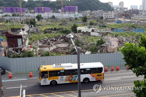 학동4구역 재개발 사업지 사고 현장. 연합뉴스