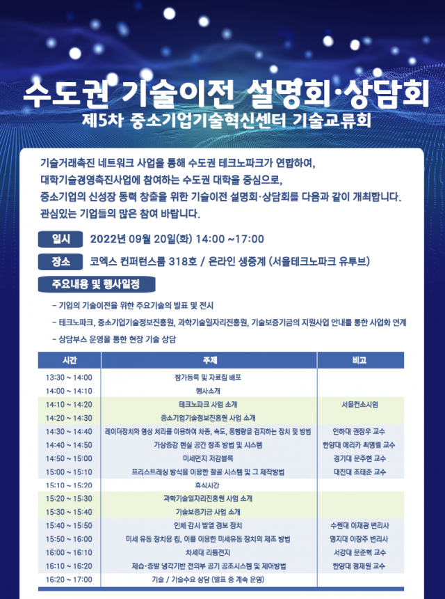 인천TP, ‘수도권 기술이전 설명회’ 개최