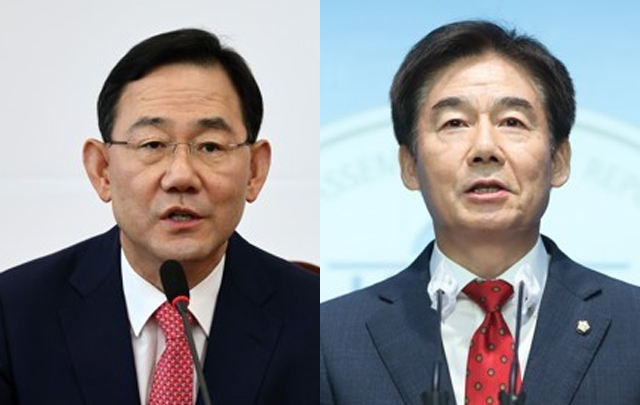 주호영(왼쪽) 국민의힘 의원과 이용호 의원. 연합뉴스