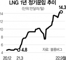 "LNG 운반선이 없다" 운임 14.3만弗까지 치솟아