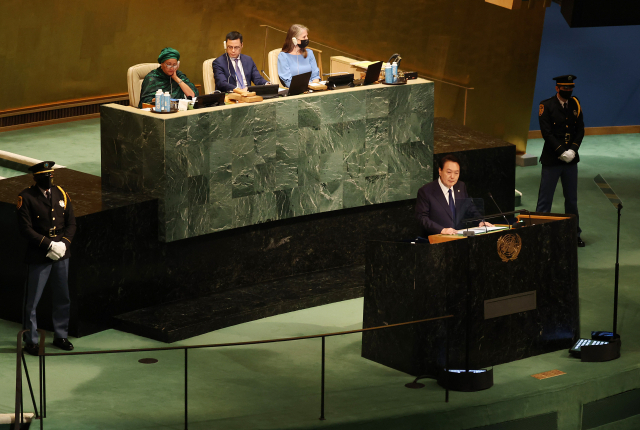 尹 대통령 '핵·인권 유린이 세계 자유·평화 위협…국제 연대로 극복'[전문]