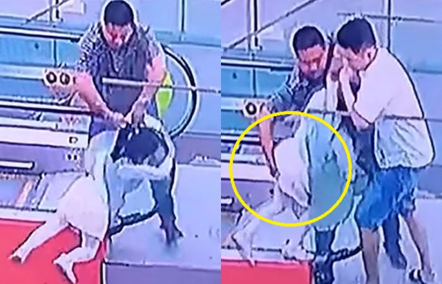 엘리베이터에서 위기에 처한 소녀를 구한 남성이 되레 ‘나쁜손’이라는 비난을 받고 있다. SCMP 영상 캡처