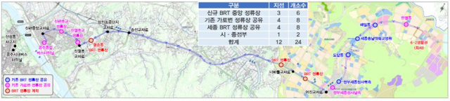 세종~공주 광역 BRT 운행 노선도. 사진제공=행복청