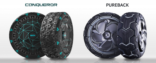 미국 ‘2022 IDEA 디자인 어워드’ 컨셉 디자인 부문에서 본상(Finalist)을 수상한 넥센타이어의 캉커러와 퓨어백 타이어./사진제공=넥센타이어