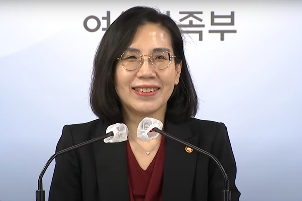 김현숙 여성가족부장관이 7일 오전 정부서울청사에서 진행된 '여성가족부 폐지 설명회'에서 '여성가족부 폐지로 우려되는 점'을 묻는 질문에 