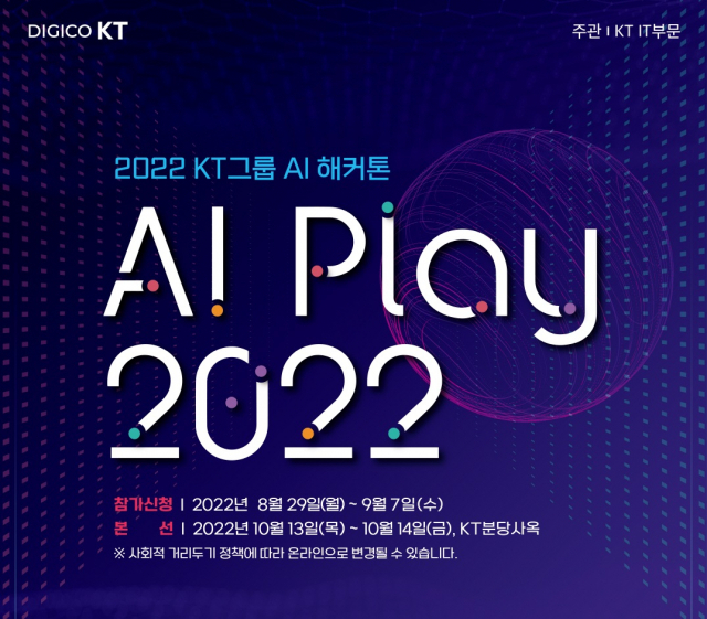 AI Play 2022 포스터. 사진제공=KT