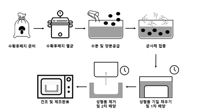 버섯배지로 포장재 만드는 과정