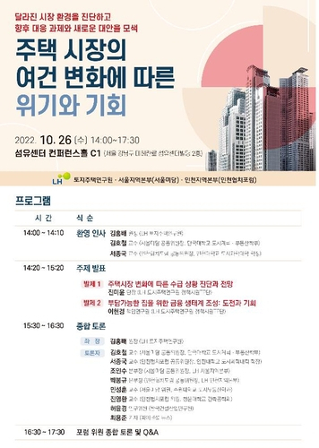 LH, 주택시장 여건변화 진단 세미나 개최…주거불안 위기 논의