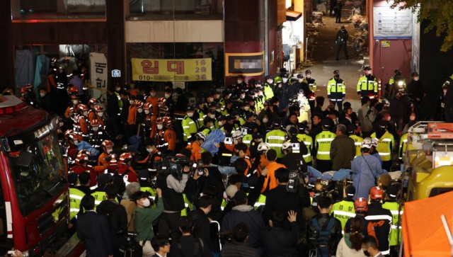 이태원 사고 현장. 연합뉴스 캡처