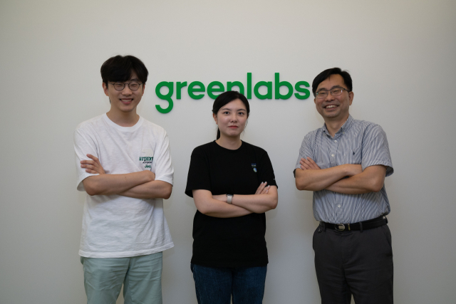 그린랩스의 한만영(왼쪽부터), 장효진, 윤형주 개발자. 사진 제공=그린랩스