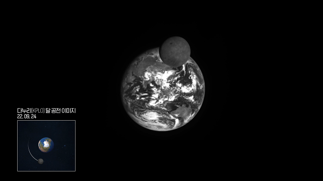 다누리가 촬영해 지구로 보낸 달-지구 공전 모습. 사진 제공=과학기술정보통신부
