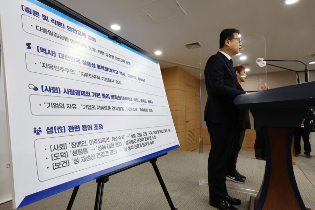 [새 교육과정 '자유민주주의' 포함]  보수·진보 진영 입장 절충 …정부 '헌법·국민의견 고려'