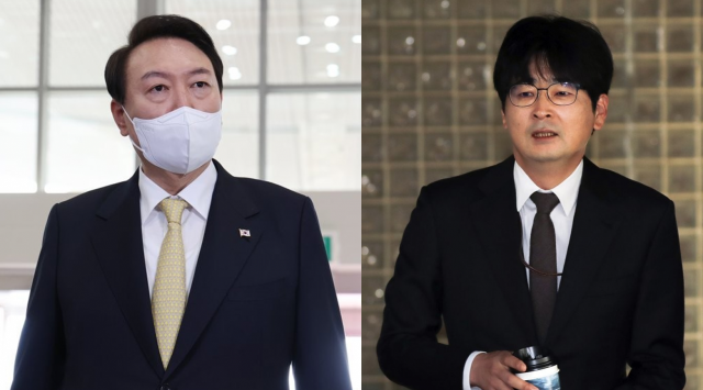 윤석역 대통령(왼쪽)과 탁현민 전 청와대 의전비서관(오른쪽). 연합뉴스