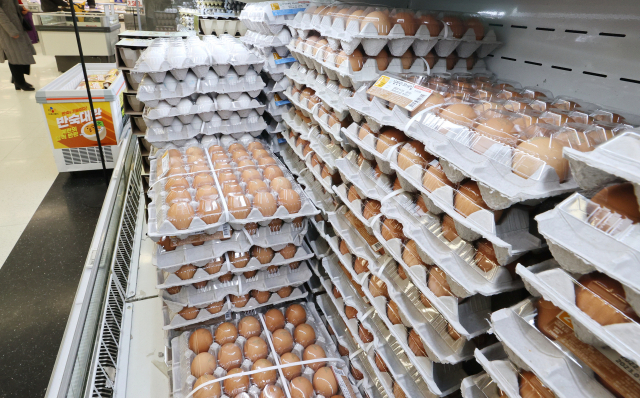 28일 한 대형마트에 진열된 달걀. 연합뉴스
