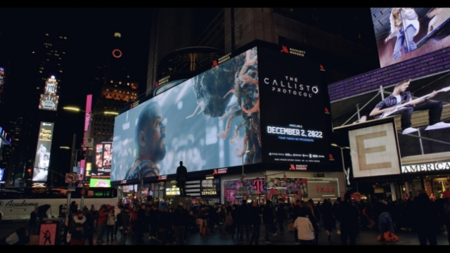 미국 뉴욕 타임 스퀘어 전광판의 칼리스토 프로토콜 광고. 사진제공=크래프톤