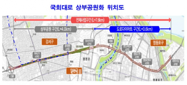 서울시 국회대로 공원화 사업 위치도. 자료 제공=서울시