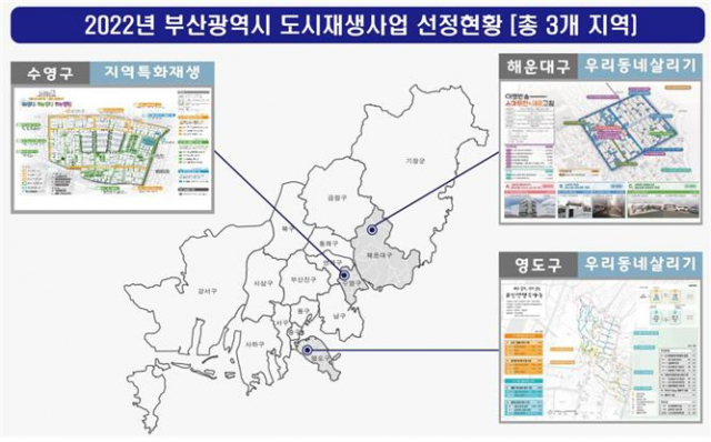 2022년 도시재생사업 부산지역 선정 현황./사진제공=부산시