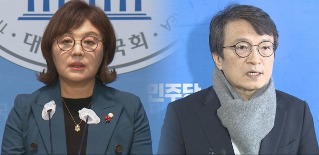 양금희 국민의힘 수석대변인(왼쪽)과 김의겸 더불어민주당 대변인(오른쪽). 연합뉴스TV 갈무리