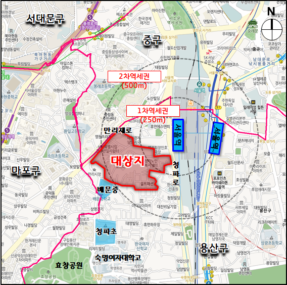 신속통합기획 적용 재개발 후보지로 선정된 용산구 서계동 33번지 일대. 서울시 제공