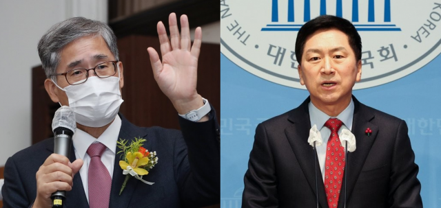 신평 변호사(왼쪽)과 김기현 국민의힘 의원. 연합뉴스