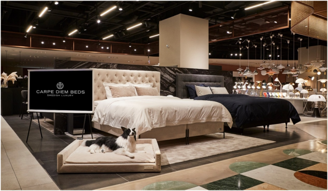 신세계까사가 신세계백화점 센텀시티점에 마련한 스웨덴 고가 침대 브랜드 ‘카르페디엠베드’의 부산 팝업스토어 / 사진 제공=신세계까사