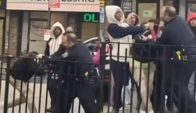 경찰이 14세 흑인 소녀를 폭행했다는 주장을 담은 동영상 캡쳐. 온라인 커뮤니티
