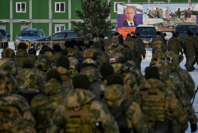 동원령으로 모집된 러시아 예비군의 모습. 연합뉴스