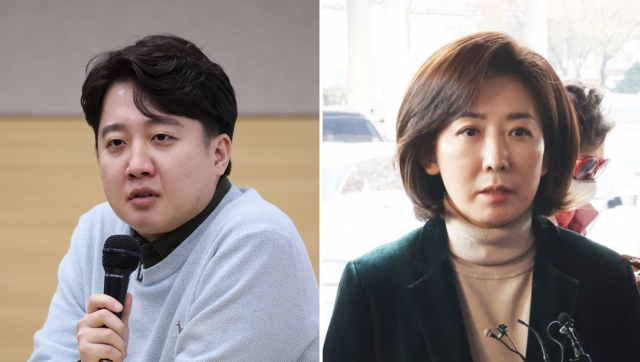 이준석 국민의힘 전 대표(왼쪽)과 나경원 전 의원. 연합뉴스
