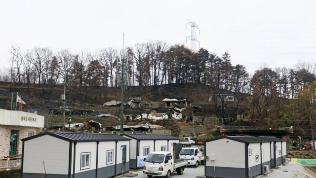 울진 산불 이재민을 위한 임시조립주택. 연합뉴스=독자 제공