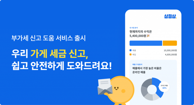 '1월 27일 부가세 신고 마감'…삼쩜삼, 개인사업자 부가세 도움 서비스 출시.