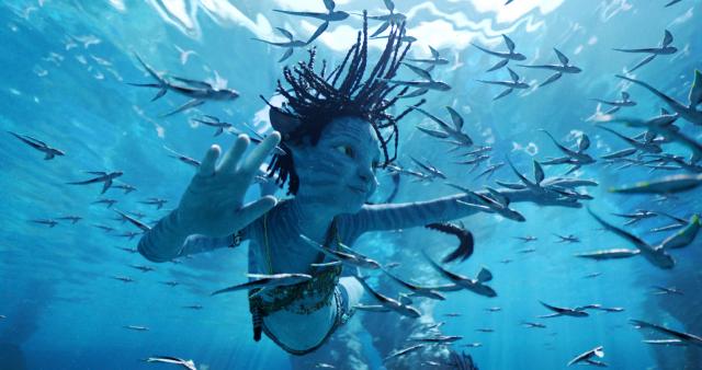영화 ‘아바타: 물의 길’의 한 장면. 영화 속 물의 99%를 CG로 구현했다. 사진 제공=월트디즈니컴퍼니코리아