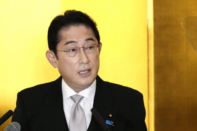 기시다 후미오 일본 총리가 4일 미에현 이세시에서 열린 신년 기자회견에서 발언하고 있다. 연합뉴스